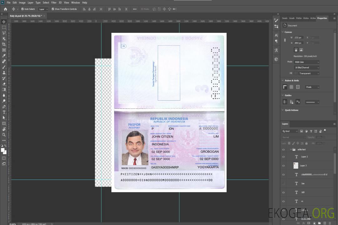 Passeport indonésien version 2 template